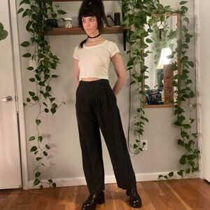 Reformation Black Faded Vintage Style High Waist Trousers - 0